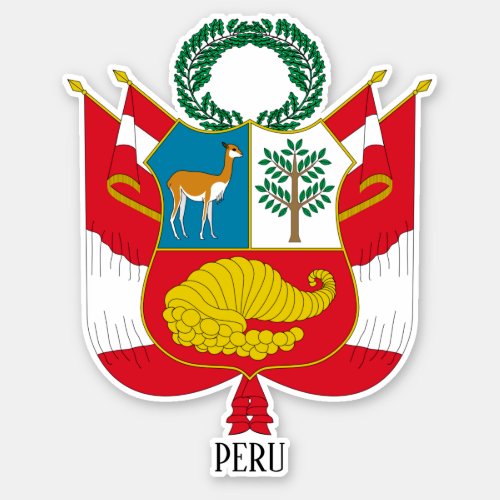 Peru National Coat Of Arms Patriotic Sticker