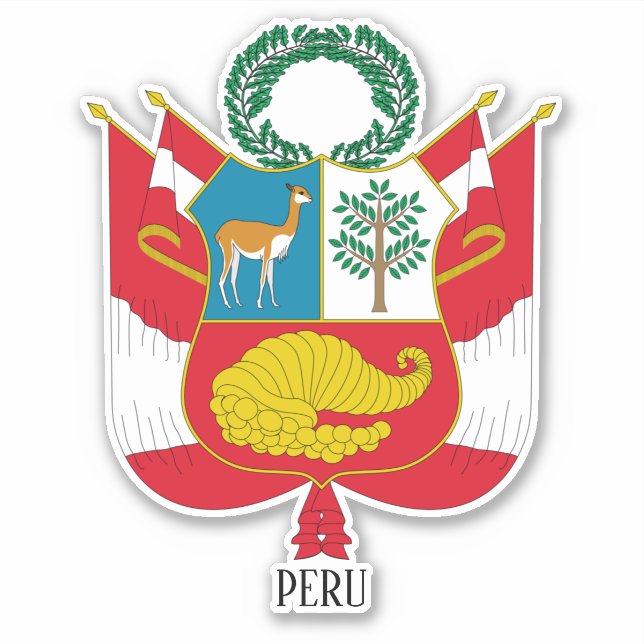 Peru National Coat Of Arms Patriotic Sticker (Front)