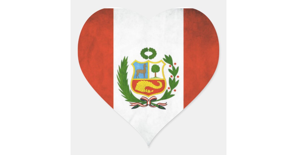 Peru National Flag Heart Sticker | Zazzle