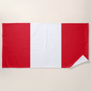 Peru National Flag Team Support Beach Towel