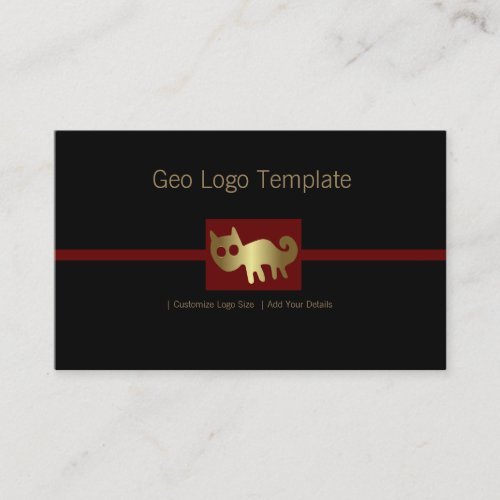 Peru Nazca Gold Geoglyph Fox Logo Business Card