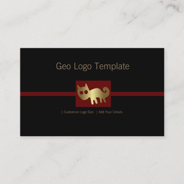 Peru Nazca Gold Geoglyph Fox Logo Business Card (Front)