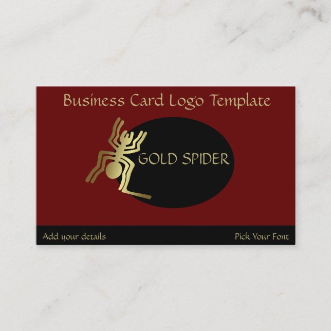 Peru Nazca Lines - Gold Spider Logo Business Card (Front)