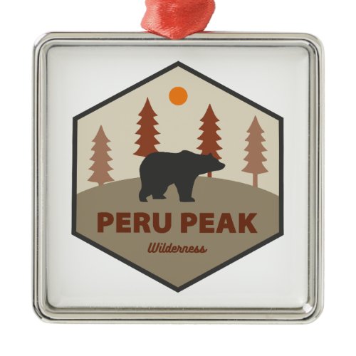 Peru Peak Wilderness Vermont Bear Metal Ornament