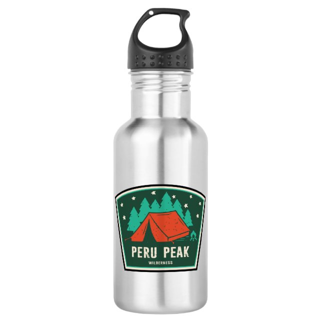 Peru Peak Wilderness Vermont Camping Stainless Steel Water Bottle (Front)