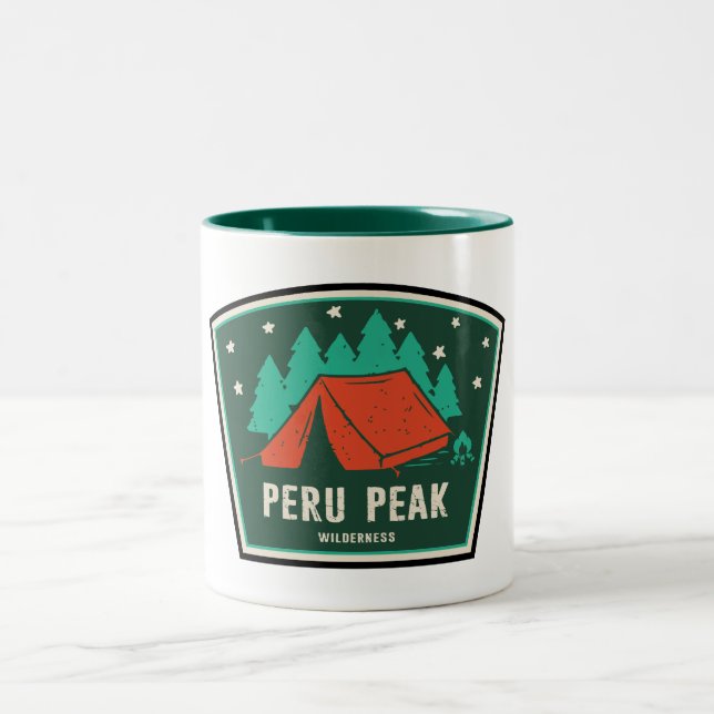 Peru Peak Wilderness Vermont Camping Two-Tone Coffee Mug (Center)