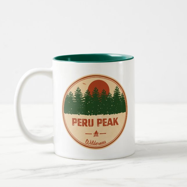 Peru Peak Wilderness Vermont Two-Tone Coffee Mug (Left)