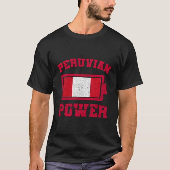 Peru Perãº Peruvian Flag Proud Peruano Peruana Bat T-Shirt (Front)