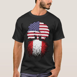 Peru Peruvian American USA Tree Roots Flag T-Shirt