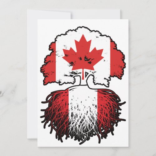 Peru Peruvian Canadian Canada Tree Roots Flag Invitation