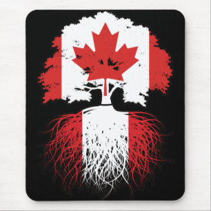 Peru Peruvian Canadian Canada Tree Roots Flag Mouse Pad