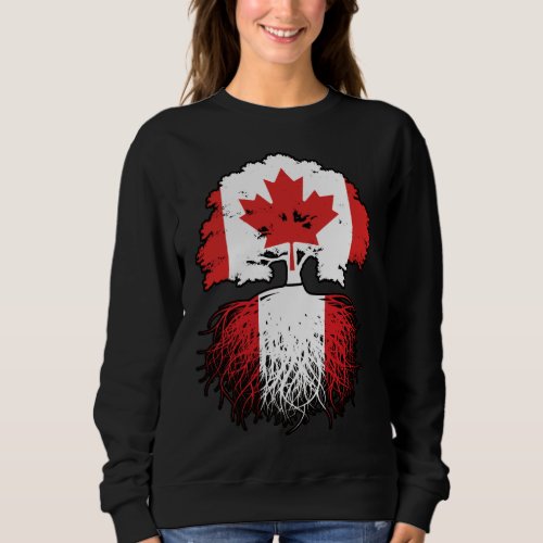 Peru Peruvian Canadian Canada Tree Roots Flag Sweatshirt