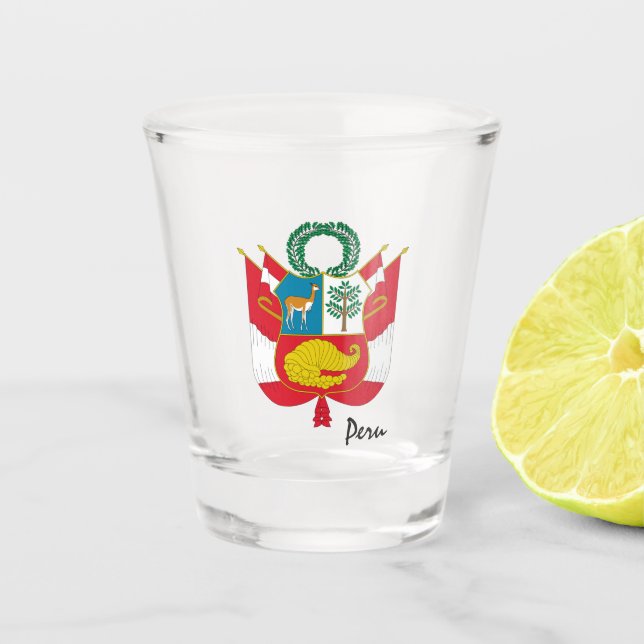 Peru & Peruvian coat of arms, flag / party Shot Glass (Front)