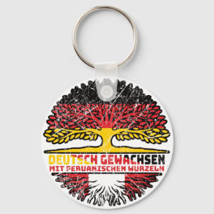 Peru Peruvian Deutsch Germany Baum Root Keychain