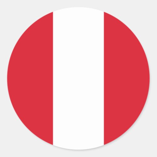 Peru Peruvian Flag Classic Round Sticker