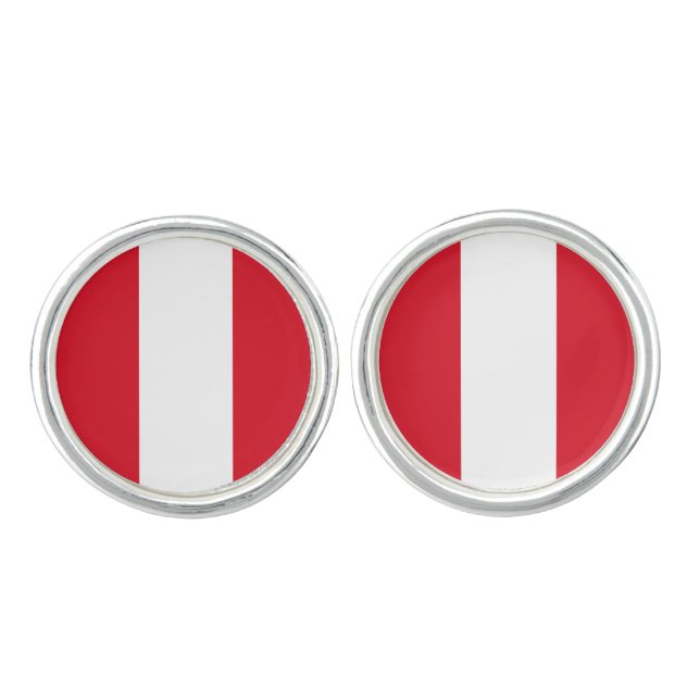 Peru (Peruvian) Flag Cufflinks (Front)