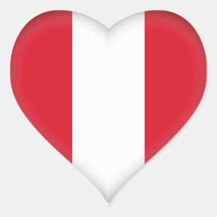 Peru (Peruvian)  Flag Heart Sticker