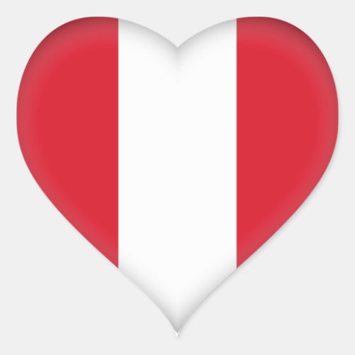 Peru Peruvian  Flag Heart Sticker