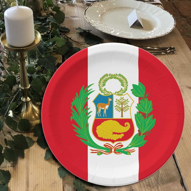 Peru, Peruvian Flag party, birthday /sport Paper Plates (Creator Uploaded)