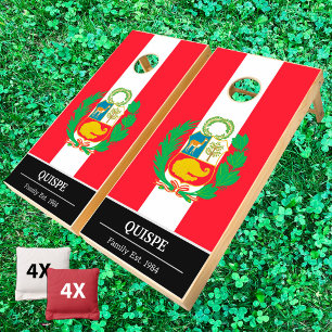 Peru & Peruvian Flag personalized / Family Fun Cornhole Set