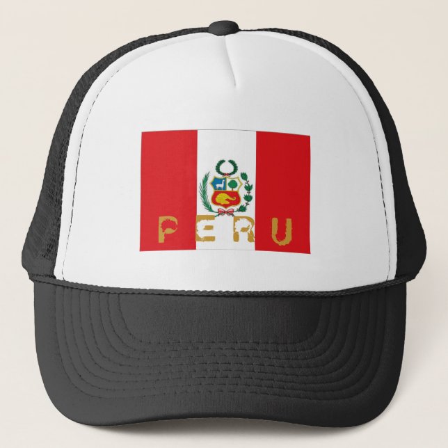 Peru peruvian flag souvenir hat (Front)