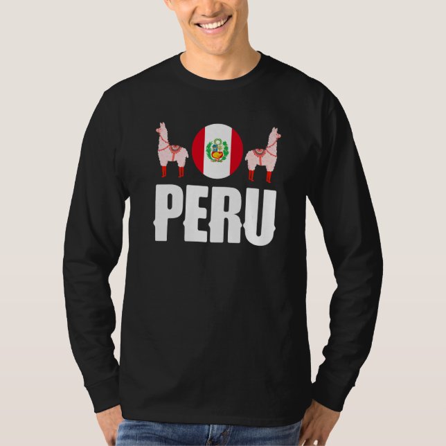 Peru Peruvian Peru Flag Peru National Animal   T-Shirt (Front)