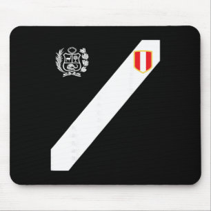 Peru Red Shirt Peruvian Flag Escudo Retro Soccer P Mouse Pad