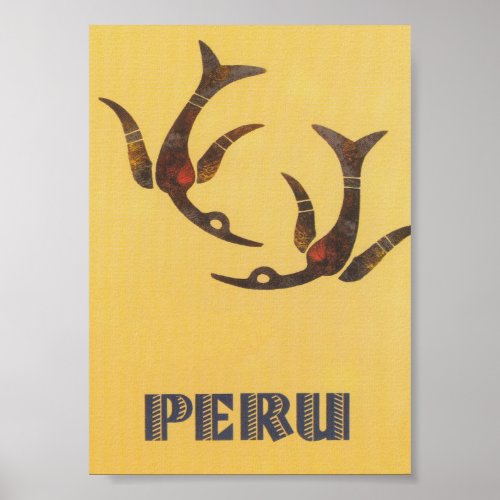 Peru Retro Vintage Travel Poster