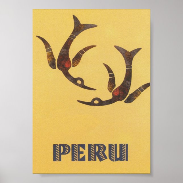 Peru Retro Vintage Travel Poster (Front)