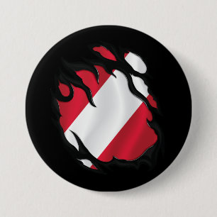 Peru Ripped Flag Button
