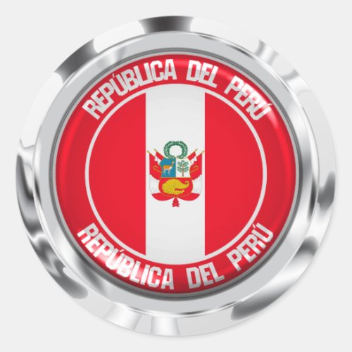 Peru Round Emblem Classic Round Sticker