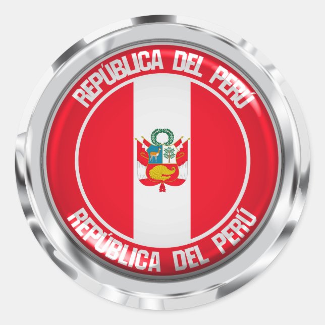 Peru Round Emblem Classic Round Sticker (Front)
