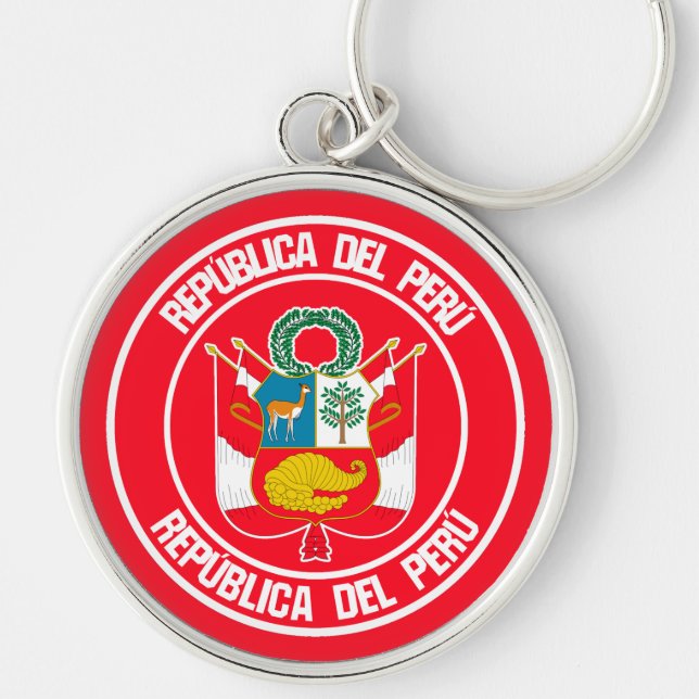 Peru Round Emblem Keychain (Front)