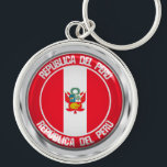Peru Round Emblem Keychain<br><div class="desc">Peru Round Emblem</div>