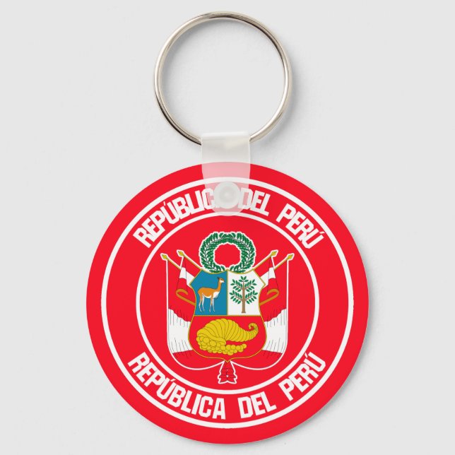Peru Round Emblem Keychain (Front)