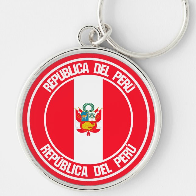 Peru Round Emblem Keychain (Front)