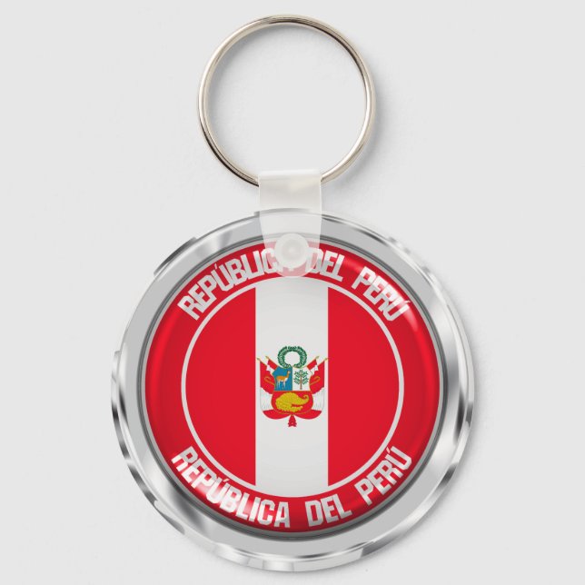 Peru Round Emblem Keychain (Front)