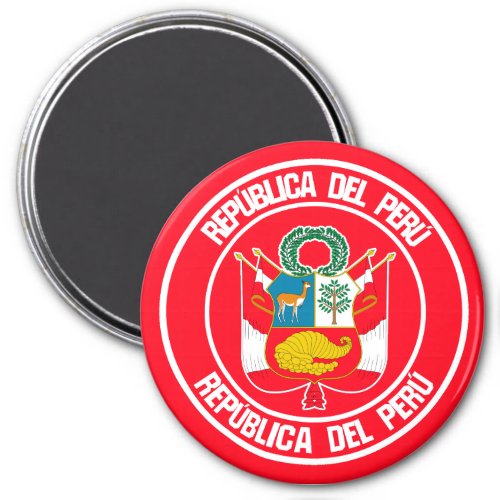 Peru Round Emblem Magnet