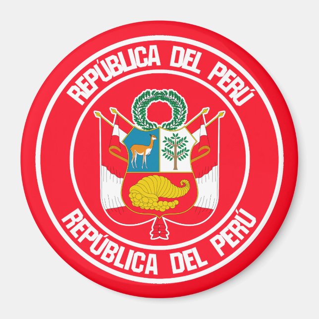 Peru Round Emblem Magnet (Front)