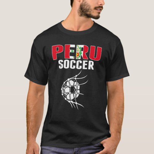 Peru Soccer Ball In Net Goal   Peruvian Football S T_Shirt