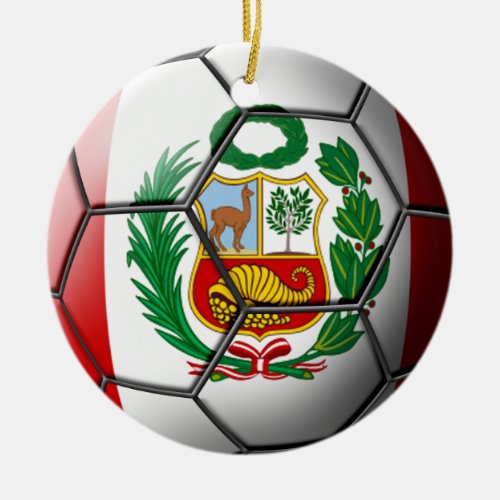 Peru Soccer Ornament