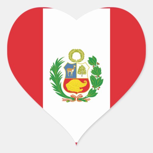 Peru State Flag Heart Sticker