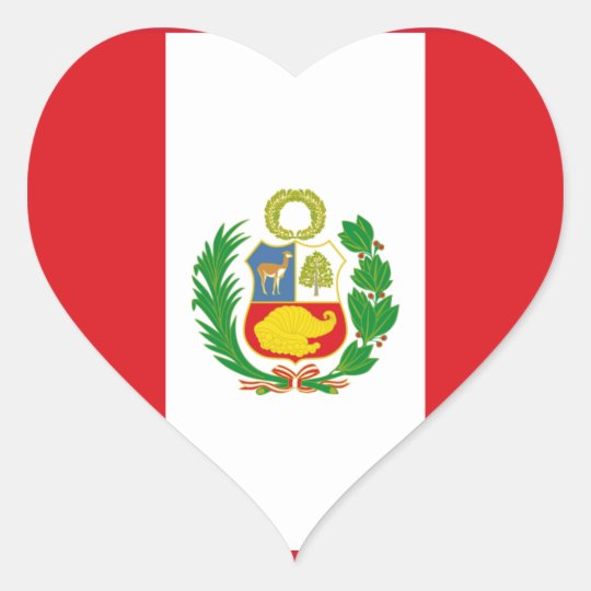 Peru State Flag Heart Sticker | Zazzle.com