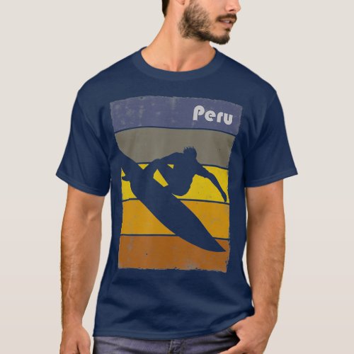 Peru Surfboarding Fan Beach Lover Surfer T_Shirt