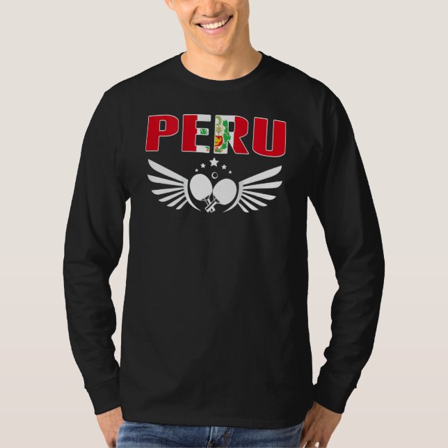 Peru Table Tennis   Support Peruvian Ping Pong Tea T-Shirt (Front)