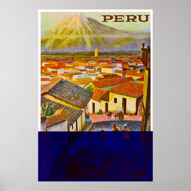 Peru Travel Poster Peruvian Art Prin (Front)