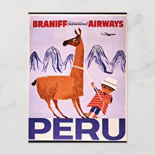 Peru Travel Vintage Postcard