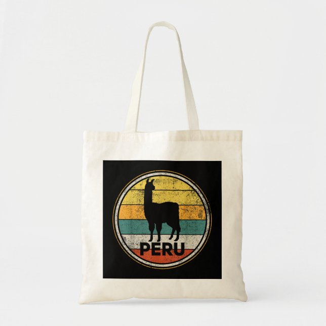 Peru Vicuna Peruvian Retro Vintage  Tote Bag (Front)