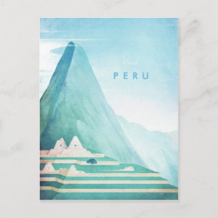 Peru Vintage Travel Poster - Art Postcard