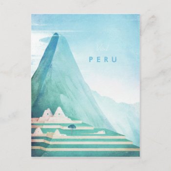 Peru Vintage Travel Poster - Art Postcard by VintagePosterCompany at Zazzle